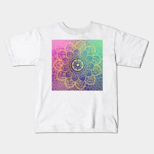 Awesome Turquoise And Jade Mandala Kids T-Shirt